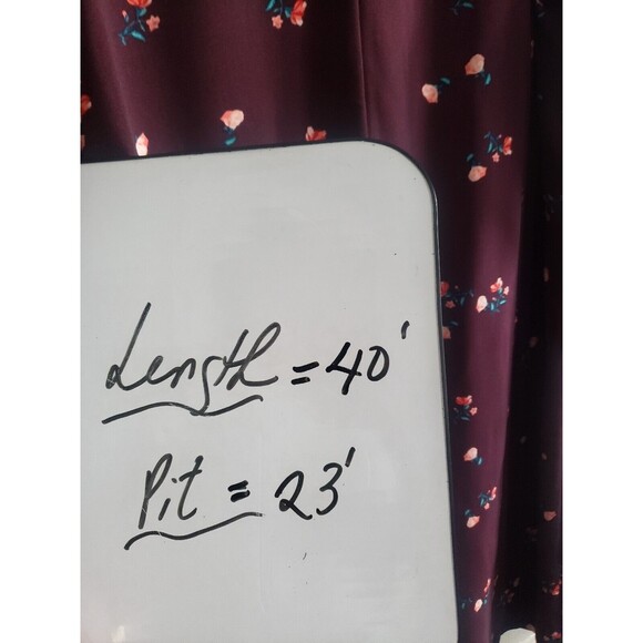 Old Navy Dress Womens XXL Burgundy Floral Long Sleeve Shift Lightweight … - Picture 7 of 7